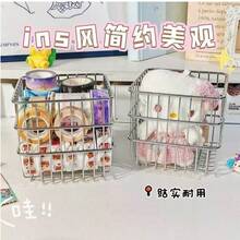 1个多功能桌面浴室铁丝收纳篮，桌面化妆品口红收纳架，家用厨房浴室护肤品收纳架 - 銀色 - 查看 7