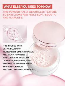 Laura Mercier 透亮散粉 提亮粉色調 #Rose（適用淺至中膚色）29g/1 Oz | 24小時控油 | 柔霧妝感 | 長效持妝 | 絲滑柔軟配方 | 不卡粉 | 無拍照反光 - 提亮玫瑰 - 查看 5