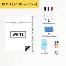 JILLYJOLLY 1pc Magnetic Dry Erase Whiteboard Paper, Soft Whiteboard Contact Paper, Wall Sticker, 40*60cm/15.7*23.6in, 45*100cm/17.7*39.3in, Graffiti Sticker For Work At Home, Adult Use For Office/Teaching Back To School - White - View 12