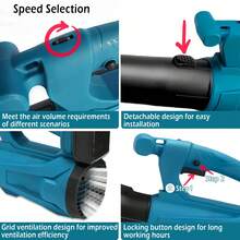 Rechargeable Blower,  Lightweight, Cordless Blower,  Electric Blower, Low Vibration, Flat Nozzle, Leaves Cleaning, Yard Cleaning, Snow - Tipo de Enchufe A USA (110-127V) - Ver 6
