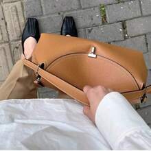 Sweden's Niche TOTEME 2025  NewFashion Light Luxury Shoulder Bag - Soft Commuter Totewith Adjustable Strap, Detachable Sash, And Cotton LiningAvailable In Deep - màu nâu - Xem 8
