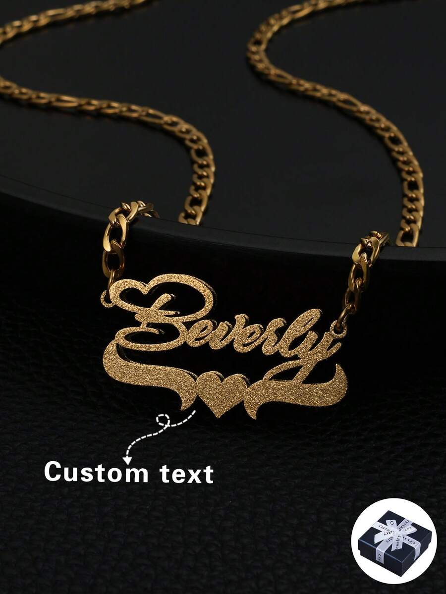 Customized Fashion Word Necklaces - Gold-frosted - View 1
