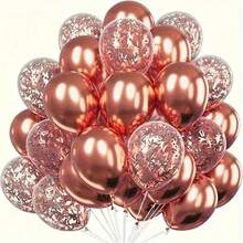 21pcs Rose Gold Balloons And Rose Gold Confetti Latex Balloons, Perfect For Birthdays, Weddings, Engagement Parties, Graduation Ceremonies, Anniversaries, Home Garden Decoration, Home Decoration, Party Backgrounds, Christmas Decor - 彩色 - 查看 3