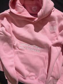 Men Women Y2k Graphic Hoodies Long Sleeve Oversized Hooded Sweatshirt Floral Embroidered Beach Hoodies Pullover Tops For Teen Girl Preppy Aesthetic Clothes - 粉色 - 查看 7