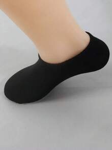 10 paires de chaussettes basses de base de couleur unie pour femmes avec élastique, chaussettes de sport respirantes - Noir - Voir 2