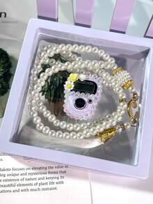 Elegant Floating Box Beaded Set: Flower Rhinestone Ring Counter + Prayer Bead Bracelet, Tasbih Counter Bracelet, Step Counter, Suitable For Holiday Gatherings As Gifts - Multicolor - View 12