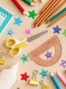 1500pcs Colorful Star Stickers For Kindergarten & Children Rewards