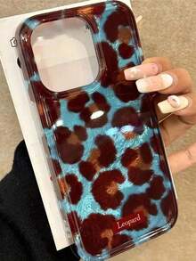 1 pieza Funda de teléfono suave con estampado de leopardo minimalista y de moda, compatible con Apple 16, 15, Pro Max, 14, 13, 12 Pro Max, 11, INS, cubierta protectora a prueba de golpes de estilo coreano, Android Galaxy S25, S24, S23, S22, Galaxy A15, A35, A55