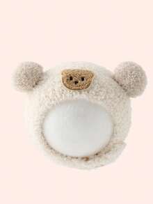 婴儿熊耳帽，毛绒冬季帽子，适合男婴和女婴