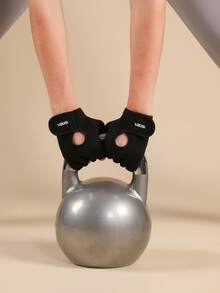 VBOSI 1 Pair Half Finger Adjustable Breathable Sports Gloves For Weightlifting Dumbbell Cycling Fitness Training Gym Accessories - Black - View 6