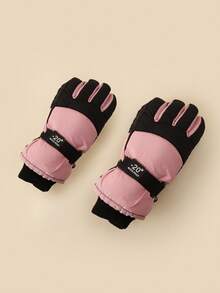 1双保暖加厚防水冬季儿童滑雪手套及配套亲子滑雪手套