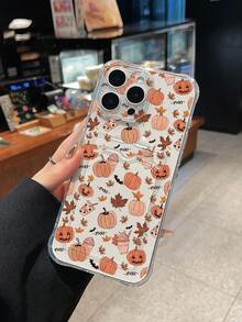 Halloween Themed Phone Case, Cute Pumpkin Lantern, Bat, Maple Leaf, Letter Pattern Phone Case, Coffee Cup, Ice Cream Cup Pattern Phone Case, Built-In Card Slot Can Hold Bank Card/Transportation Card/Family Photo/Celebrity Card, Full-Body Protective Shock-Proof Soft Transparent Card Pocket Phone Case, Phone Protective Cover, Compatible With IPhone 17, 17 Pro Max - Multicolor - View 6