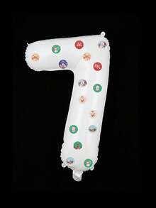 1个32英寸白色数字铝箔气球，适用于一周岁生日派对、周年纪念、节日、服装道具 - 白色 - 查看 23