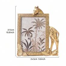 1pc Gold Resin Rectangular Giraffe Shaped Decorative Photo Frame, Resin Material Frame For Tabletop Cozy Photo Display And Photography Prop - Gold - View 13