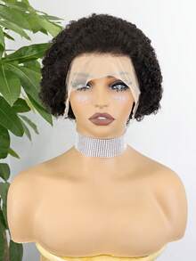 150% Density, Short Curly Wave Lace Frontal Wig - Natural Human Hair, 13x4 Glueless Front, Elegant Pixie Cut Style, Versatile, 6 Inch, Short Curly Wig Curly Wave Lace Front Human Hair Wig For Women Chic Pixie Cut Bob Wig For Women - Halloween Pre-Plucked With Youngsters Hair, Short Curly Human Hair Pixie Cut Wig Human Hair Short Bob Human Hair Wigs Pre Plucked Short Curly Human Hair Wigs Pixie Cut With Baby Hair Pixie Cut Bob Wig