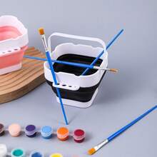 Collapsible Bucket, Collapsible Paint Basin, Oil And Water Cup, Multifunctional Brush Cleaner, Paint Brush Holder, Brush Cleaning Tools, Watercolor Brush Cleaner, Paint Brush Detergent - Multicolor - View 2