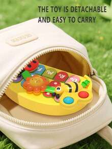 1pc Baby Musical Piano Keyboard Toy, Illuminated Sound Music Toy, Rhythm Games And Song Playback Activities Learning Toy, Early Childhood Educational Interactive Toy, Motor Skills And Cognitive Development Gift, Adjustable Volume Multi-Mode, Portable Storage, Suitable As Baby Gift