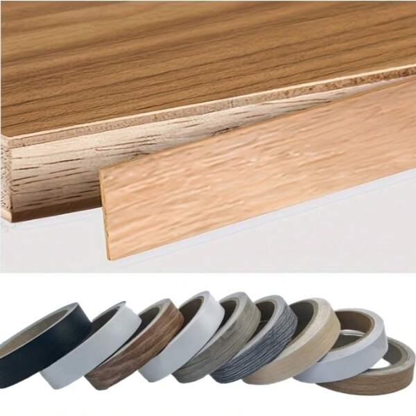 1 rollo de 10m/393.7 pulgadas de cinta decorativa autoadhesiva con patrón de veta de madera realista, pegatina de textura de madera natural, adecuada para gabinetes, muebles, marcos - cubre bordes, costuras, espacios - fácil de usar