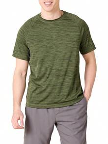 Essentials Men's UPF 50 Quick Dry Short Sleeve Swim Shirt - 酒紅色 - 查看 1