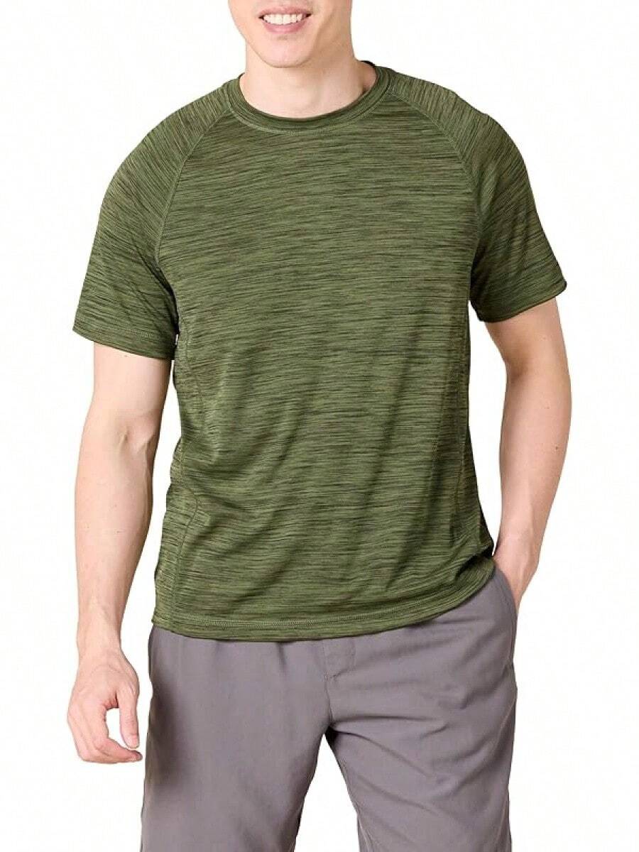 Essentials Men's UPF 50 Quick Dry Short Sleeve Swim Shirt - 酒紅色 - 查看 1
