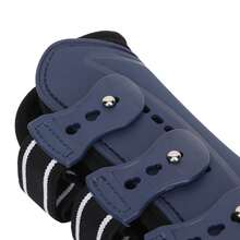 Protectores de tendón para caballos, ajustables, para patas delanteras, transpirables, para saltos, color azul, 4 piezas, talla L - Azul - Ver 5