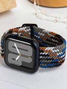 1pc Men Women Nylon Loop Watch Band Compatible With Apple Watch Band Compatible With Apple Watch 42mm 38mm 40mm 41mm 44mm 45mm 46mm 49mm Fashion Smart Watch Replacement Watch Strap For Series Ultra2 Ultra SE2 SE 11 10 9 8 7 6 5 4 3 2 1 For Women As A Gift For Students Returning To School