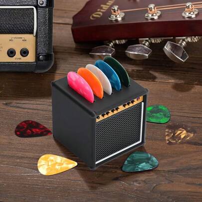 5 Piezas Estuche para Púas de Guitarra, Soporte Miniatura para Púas de Amplificador de Guitarra Personalizado, Estuche Exhibidor de Púas de Guitarra para Músicos, Guitarristas y Amantes de la Música, Un Regalo de Navidad Conmovedor