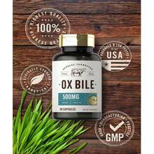 Carlyle Ox Bile Supplement 500 Mg | 60 Capsules | Digestive Enzymes | Non-GMO &Amp; Gluten Free | By Herbage Farmstead - Trắng - Xem 5