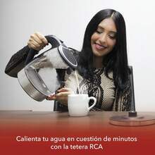 RCA Tetera de Vidrio Eléctrica RC-328 con Luz LED, Capacidad de 1.8 Litros, Apagado Automático, Resistente al Calor, Asa Fría, Base de Acero Inoxidable y Protección Sobrecalentamiento. - Tetera - Ver 10