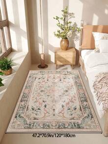 1 Stück hellrosa Wohnzimmer Großer Teppich, bohemian-retro Stil, Flaumiges Material mit 10mm Dicke, weich und angenehm anzufassen, leicht zu pflegen, wasserfest und fleckabweisend, rutschfeste Rückseite, Teppich für Lobby, Schlafzimmer, Wohnzimmer, Badezimmer, Küche, Esszimmer, Büro, Raumdekoration und Fußmatte, für Feiertage.