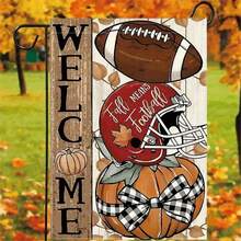 12x18 Inch Double-Sided Gnome & Pumpkin Garden Flag - Perfect For Autumn, Thanksgiving, Halloween And Christmas Decor, Durable Polyester, No Flagpole Included