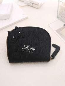 1 ví đựng tiền xu hình mèo cá nhân hóa, ví đựng tiền xu khắc tên theo yêu cầu, ví da cá nhân hóa, ví nữ, ví dễ thương, ví nhỏ gọn, ví chất liệu PU, túi có khóa kéo, quà tặng cho người yêu mèo, ví đựng thẻ, ví nữ cá nhân hóa. - Nhiều màu - Xem 8