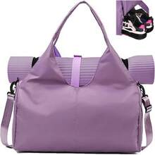 Yoga Maleta Deportiva Bolsa de Deporte Gym con Compartimento para Zapatos y Bosillo Impermeable, con Neceser y Funda para Zapatos, Bolsa de Viaje Impermeable para Entrenamiento, Deporte, Yoga (Azul) - Morado - Ver 13