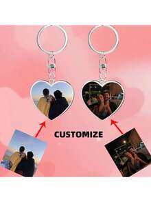 Llavero con cúpula de cristal personalizada con foto - 3 piezas. Diseño redondo con imagen de padres e hijos. Accesorio de moda perfecto para familia, mascotas y recuerdos con logo. El mejor regalo para amigos y padres.