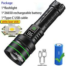 1pc Upgraded High-Power Spotlight LED Flashlight, Rechargeable Type, Adjustable Zoom Focus, Super Bright Tactical Flashlight, Waterproof, 6 Lighting Modes With Memory Function, Suitable For Outdoor Emergency, Camping Equipment, Camping Essentials - As Shown In the Figure - View 7
