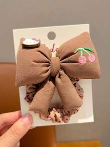 Sanrio Süße Schleife Stoff Kinder Haarband Haarschmuck Mädchen Haarseil Stirnband Kaffeefarbe Blumenball Stirnband