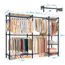 Perchero rack armable ropa organizador closet hogar ganchos estante modular organizador vertical armable para ropa y accesorios diseño resistente montaje facil ideal para closets habitaciones lavanderia comercio optimiza espacio y orden - Negro - Ver 2