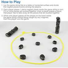 Juego de ajedrez magnético, Juego de ajedrez magnético con piedras, Juego de ajedrez magnético con rocas, Juego magnético con cuerda, Juego de ajedrez magnético, Juegos de estrategia de rompecabezas