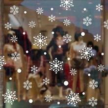 1pc Festive Christmas Tree Wreath Sticker, Glass Wall Decoration For Windows, Reusable Static Decal, Golden Festive Holiday Cling With Christmas Tree, Wreath And Snowflakes Design - Non-Electric, Featherless, Merry Christmas Display For Glass Surfaces