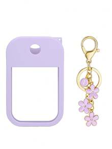 2 件 Touchland 1 盎司（30 毫升）洗手液喷雾瓶保护套，26 个花朵和字母喷雾瓶标记，硅胶防摔防撞保护套，带钥匙扣设计，方便旅行携带，可挂在包、钥匙或儿童背包上，耐磨、防水、可重复使用 Touchland 洗手液喷雾保护套，旅行、户外、礼物、万圣节礼物、圣诞节礼物 - 紫色 - 查看 17