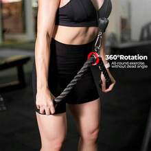 DDCAQIOUA Dispositivo de entrenamiento de tríceps con cuerda de nailon gruesa de doble cabeza, ideal para entrenamientos de cuerpo completo. Este dispositivo robusto y duradero tiene una impresionante capacidad de 250 kilogramos, lo que lo hace ideal para quienes buscan fortalecer glúteos, cintura, piernas y brazos. Un equipo versátil de fitness y deportivo.