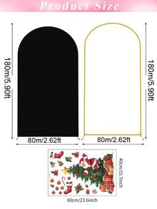 3pcs/Christmas Arch + Black Background Cover 5.9ft Spandex Stretch Fit Model,Wedding Arch Stand Cover Domed Design Chiara Arch Cover Stretchy Background Fabric Suitable For Winter Holiday Birthday Party Special Ceremony Banquet Decoration Wide Use - Multicolor - View 5