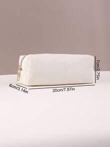 1/2pcs Solid Color/Plaid Multi-Functional Pencil Case, Diamond Pattern Large Capacity Pencil Box, Stationery Pouch, Plush Student Pencil Case, Pencil Bag, Backpack - Black - View 8