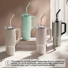 Xiaomi Cốc giữ nhiệt có ống hút dung tích lớn 1L, thép không gỉ 316, làm mát và sưởi ấm lâu dài, thiết kế nắp ống hút, làm mát đồ uống đá mùa hè, màu hồng Sakura - Hoa anh đào màu hồng - Xem 2