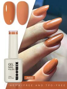 ZIMOOM 12毫升南瓜橙色凝胶指甲油，四季皆宜，橙色系美甲，可卸除UV/LED指甲油，适用于美甲沙龙DIY，也是送给女性和女孩的节日礼物。 - 橘色 - 查看 6