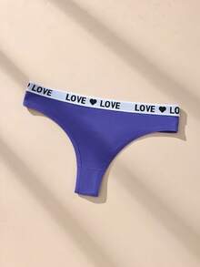 9件装女士低腰字母提花无缝丁字裤，纯棉休闲舒适简约弹力运动透气内裤 - 彩色 - 查看 7