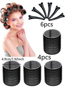 10 peças de modeladores de cabelo jumbo, rolos grandes com presilhas, modeladores de cabelo autoadesivos, adequados para cabelos longos/médios/curtos, franjas, modeladores faça você mesmo 2,36 pol., 1,9 pol., 1,53 pol., presente de dia das mães, dia dos namorados, ferramentas essenciais para ondulação para famílias, kit de modelagem de cabelo, kit de ferramentas para cabelo