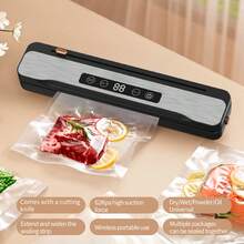 RAF RAF Rechargeable Vacuum Sealer, Food Vacuum Protector 1500mAh Lithium Battery, Food Vacuum Sealing Equipment, Automatic Vacuum Sealer, LED Indicator Light And Air Sealing System To Keep Food Fresh For A Longer Time, Intelligent Display Operation, Essential For Keeping Food Fresh And Moisture-Proof, Ideal Choice For Kitchen And Outdoor Use, Fruits, Vegetables And Meat Both Dry And Wet Powder Surfaces Can Be Sealed