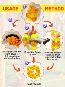 1 pieza/2 piezas/3 piezas/4 piezas Guirnalda de caléndula para decoración, 5 pies de largos hilos artificiales de flores de caléndula amarillas y naranjas para decoración del hogar para Diwali, Pooja, Día de los Muertos, bodas y eventos navideños