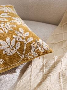 1 pezzo Federa decorativa per cuscino con ricamo a foglia gialla, adatta per la decorazione interna, per tutte le stagioni, inserto per cuscino non incluso - Giallo - Visualizzare 9